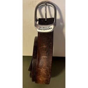 Harley Davidson Brown Leather Belt USA Made 2007 Aged Leather 99542-99VM Size 42